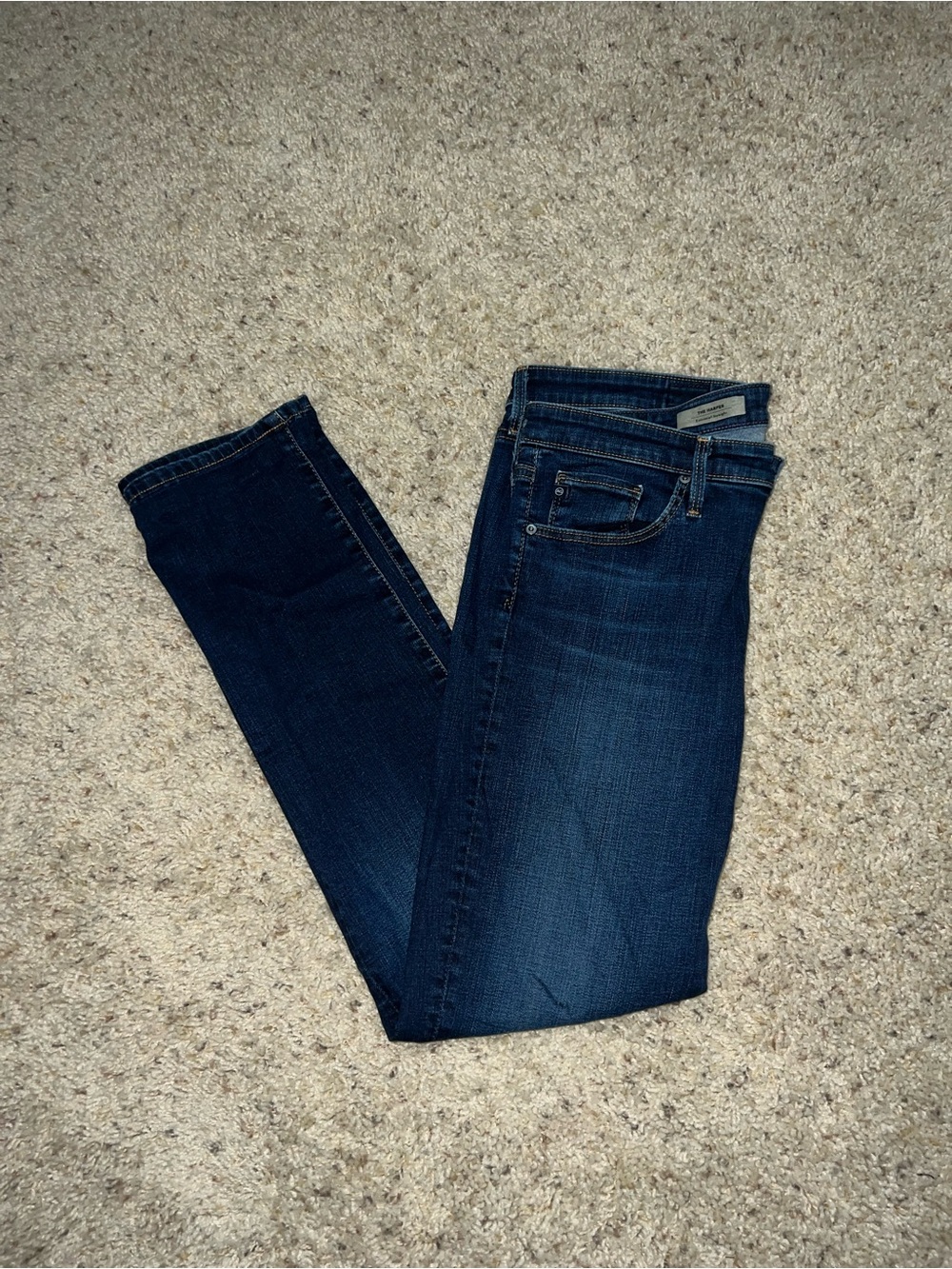 Ag Adriano Goldschmied The Harper Essential Straight Blue Jeans